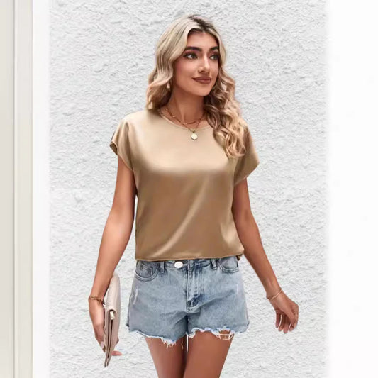 Stijlvol dames vleermuismouwshirt met ronde hals – Milena