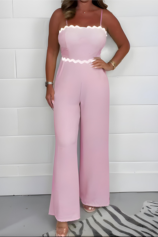 Off-Shoulder Zomer Jumpsuit met Kleurblokstijl - Livia