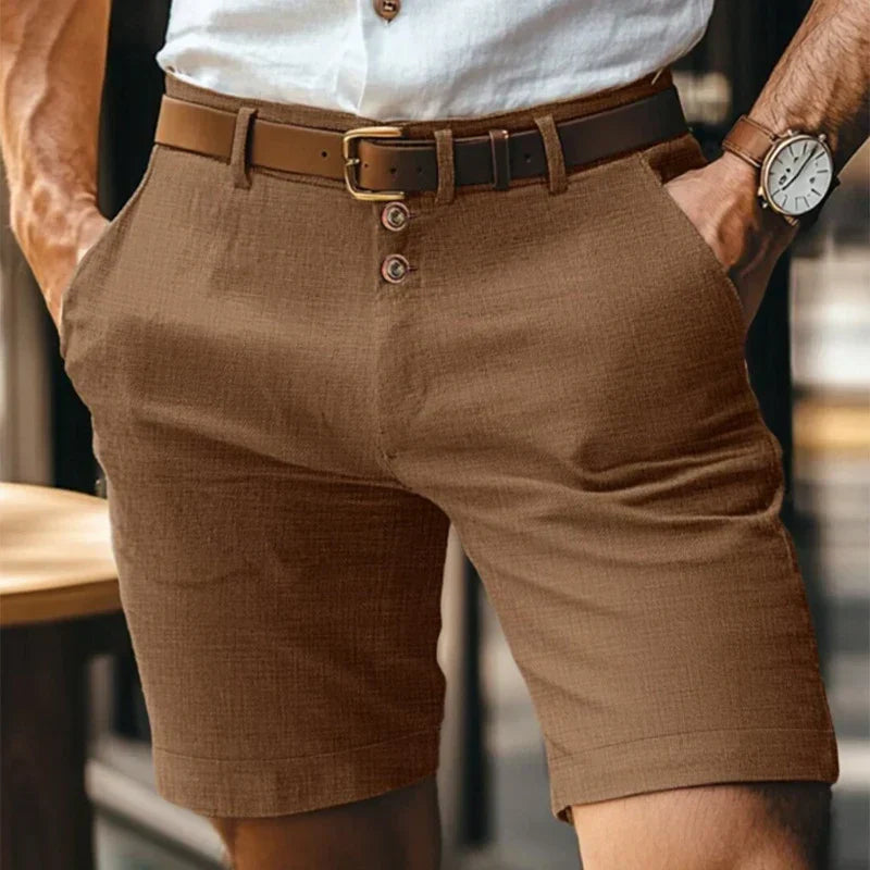 Ademende & Vintage Slim-Fit Heren Zomershorts – Lennart
