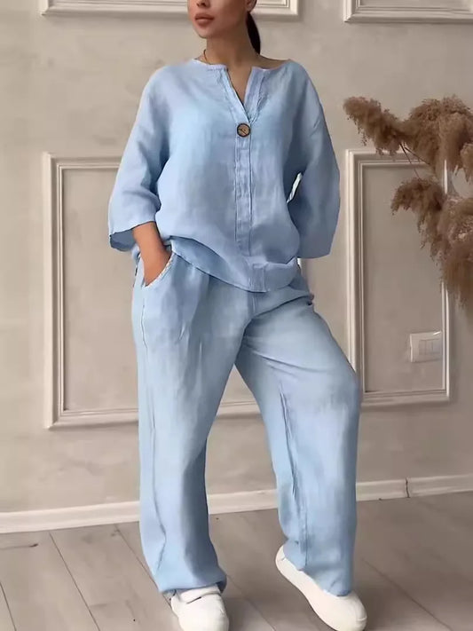 Luchtige & Stijlvolle Linnen Dames Zomer Set - Melina