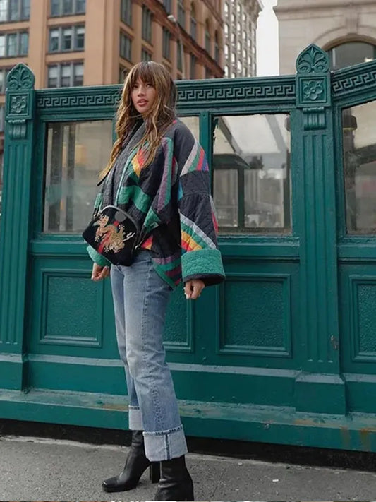 Gestreepte Damesjas voor de Herfst – Amélie