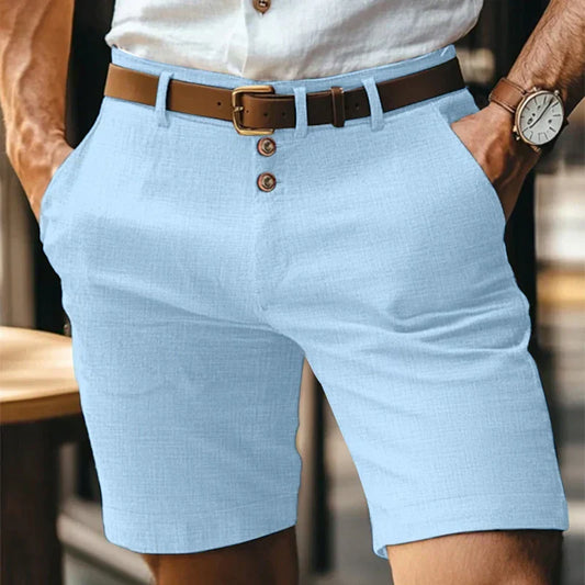 Ademende & Vintage Slim-Fit Heren Zomershorts – Lennart