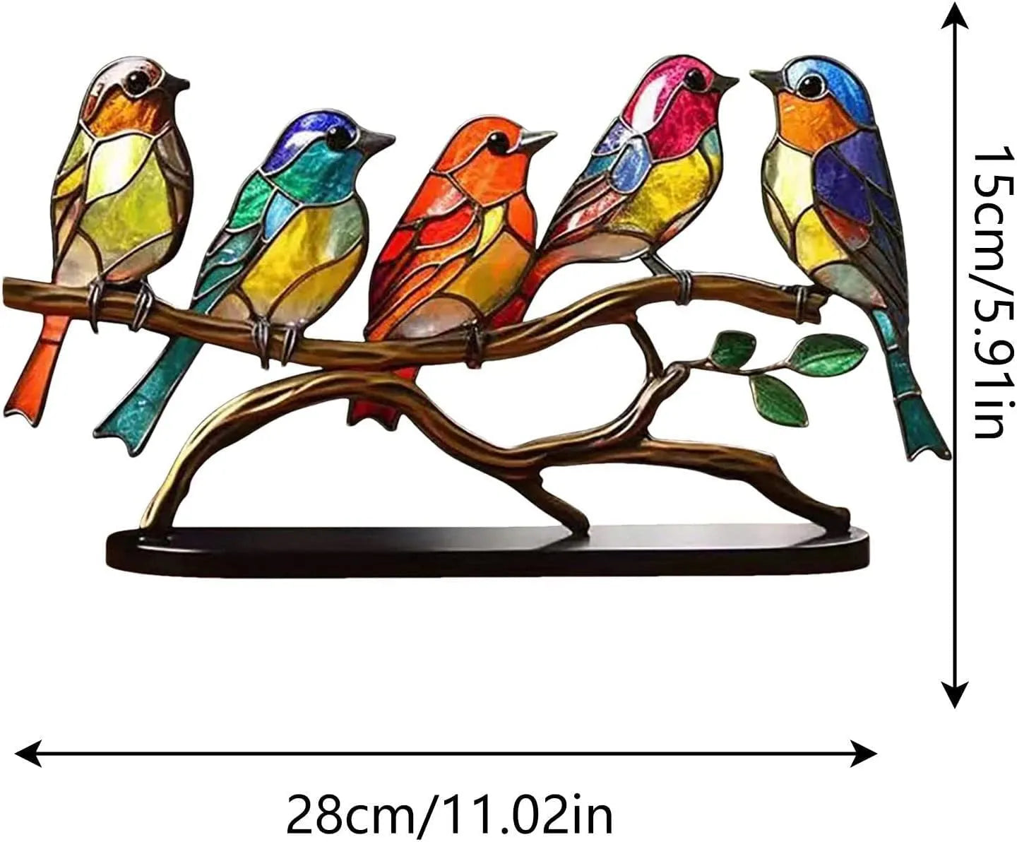 Gekleurde Vogels Op Tak Decoratief Beeld - ColorBirds
