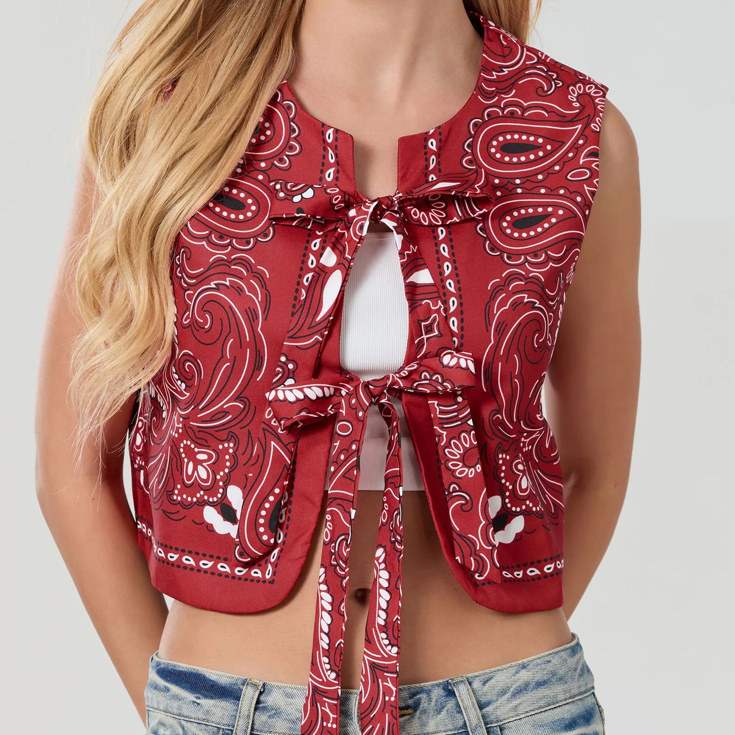 Y2K Rode Bandana Wikkel Cropped Top - Liora