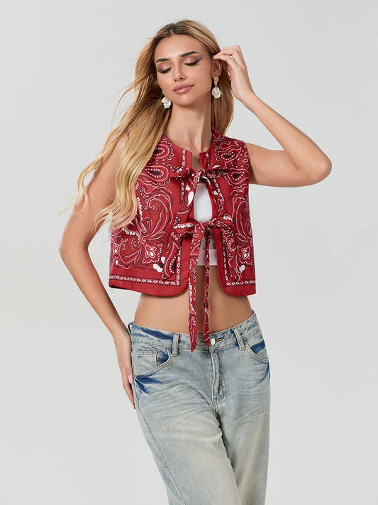 Y2K Rode Bandana Wikkel Cropped Top - Liora