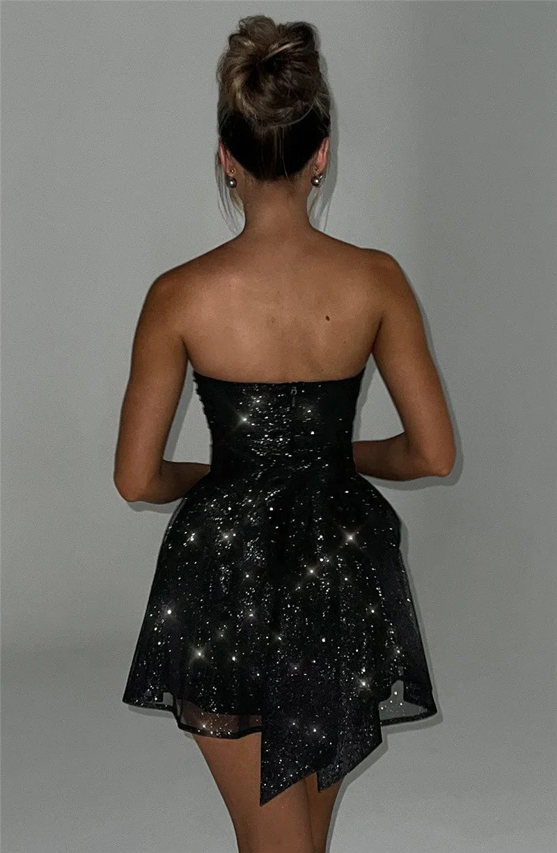Glitter Mini Jurk voor Speciale Gelegenheden – Alina