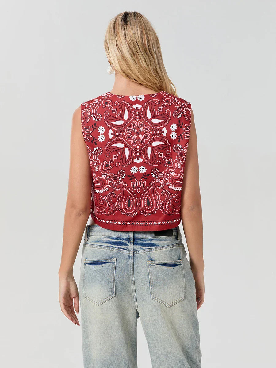 Y2K Rode Bandana Wikkel Cropped Top - Liora