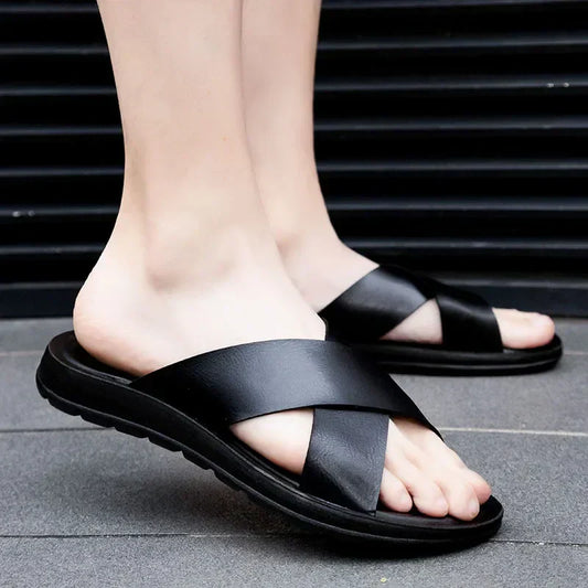 Italiaanse Leren Herenslippers - Lorenzo