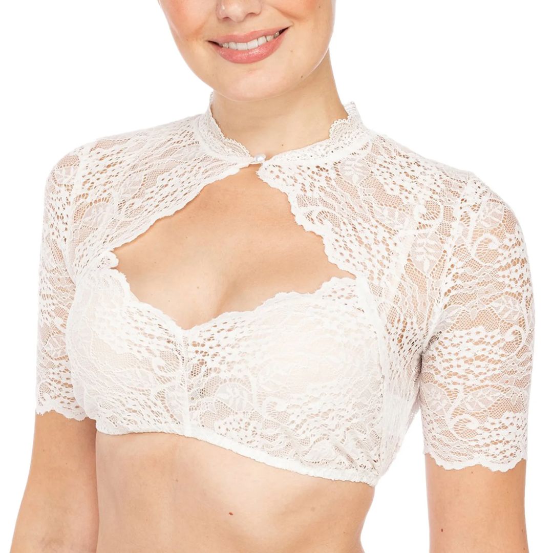 Trendy Dirndlblouse met kant & hartuitsnede voor dames – Alina