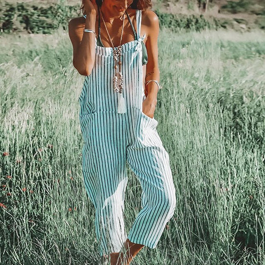 Dames Zomer Jumpsuit met Verstelbare Schouderbanden en Tapered Benen – Mireya