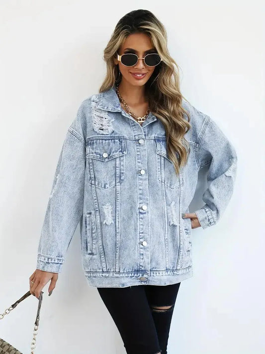 Waterdichte & Gevoerde Oversized Dames Jeansjack – Talia