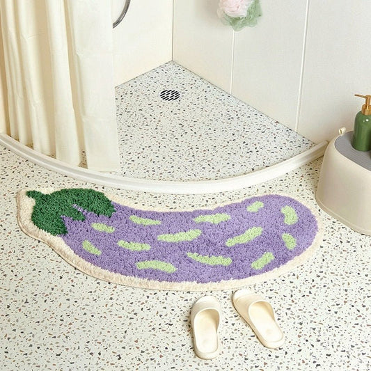 Anti-Slip Badmat met Banaan of Aubergine Design - ZestPad
