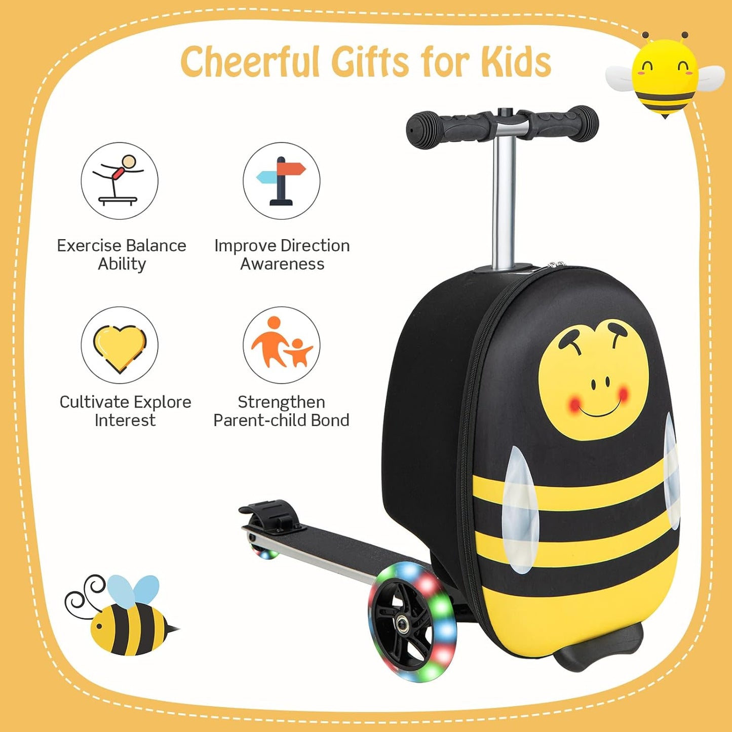 2-in-1 Step Kinderkoffer met LED Wielen
