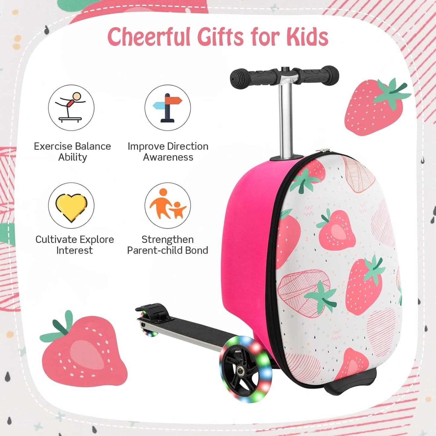 2-in-1 Step Kinderkoffer met LED Wielen