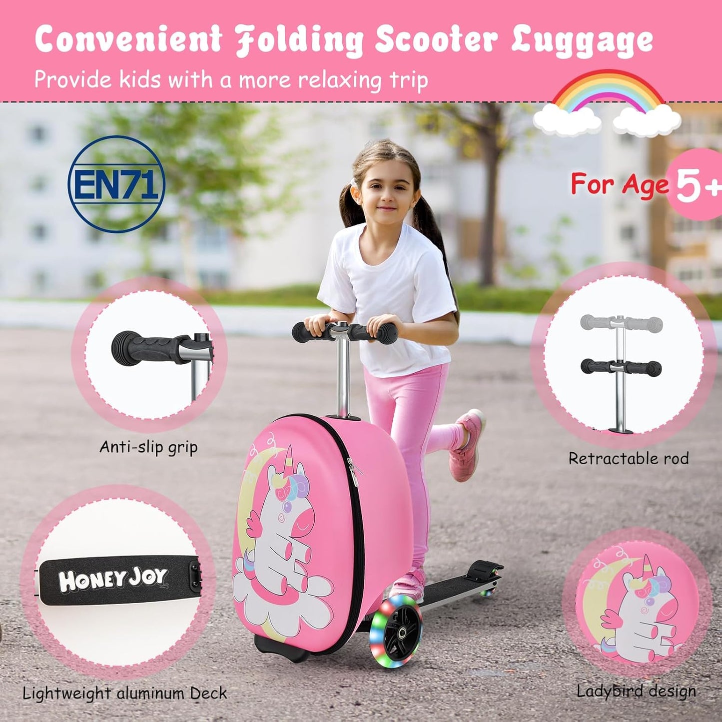 2-in-1 Step Kinderkoffer met LED Wielen