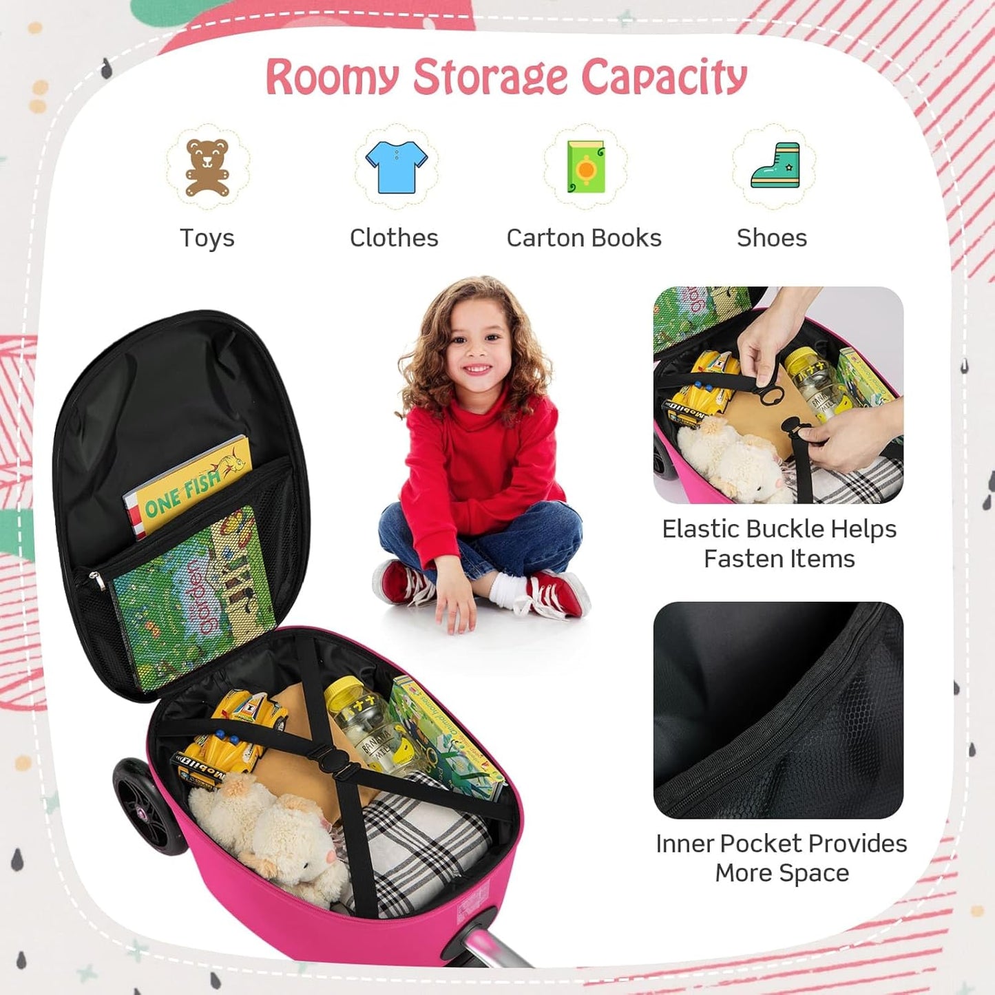 2-in-1 Step Kinderkoffer met LED Wielen