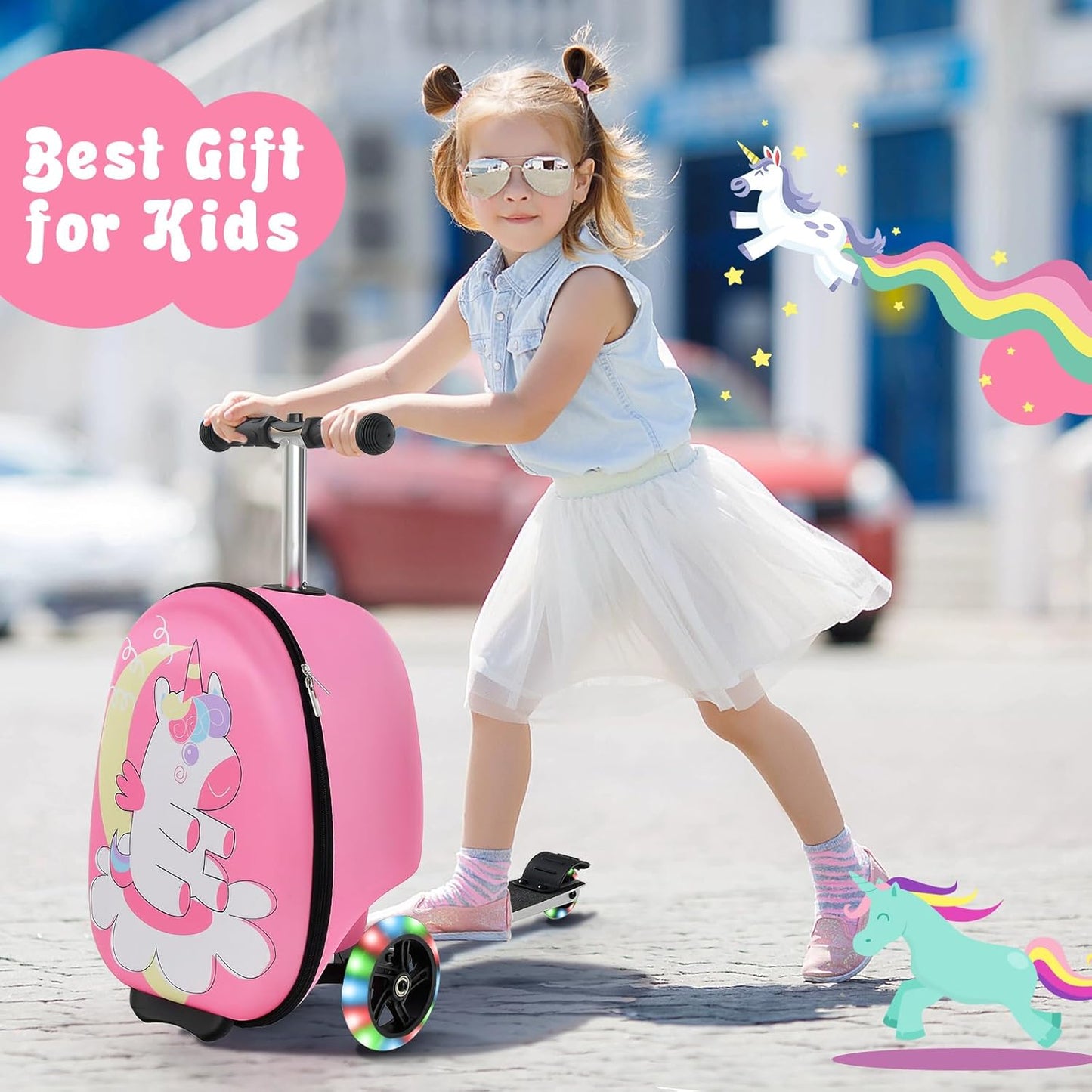 2-in-1 Step Kinderkoffer met LED Wielen