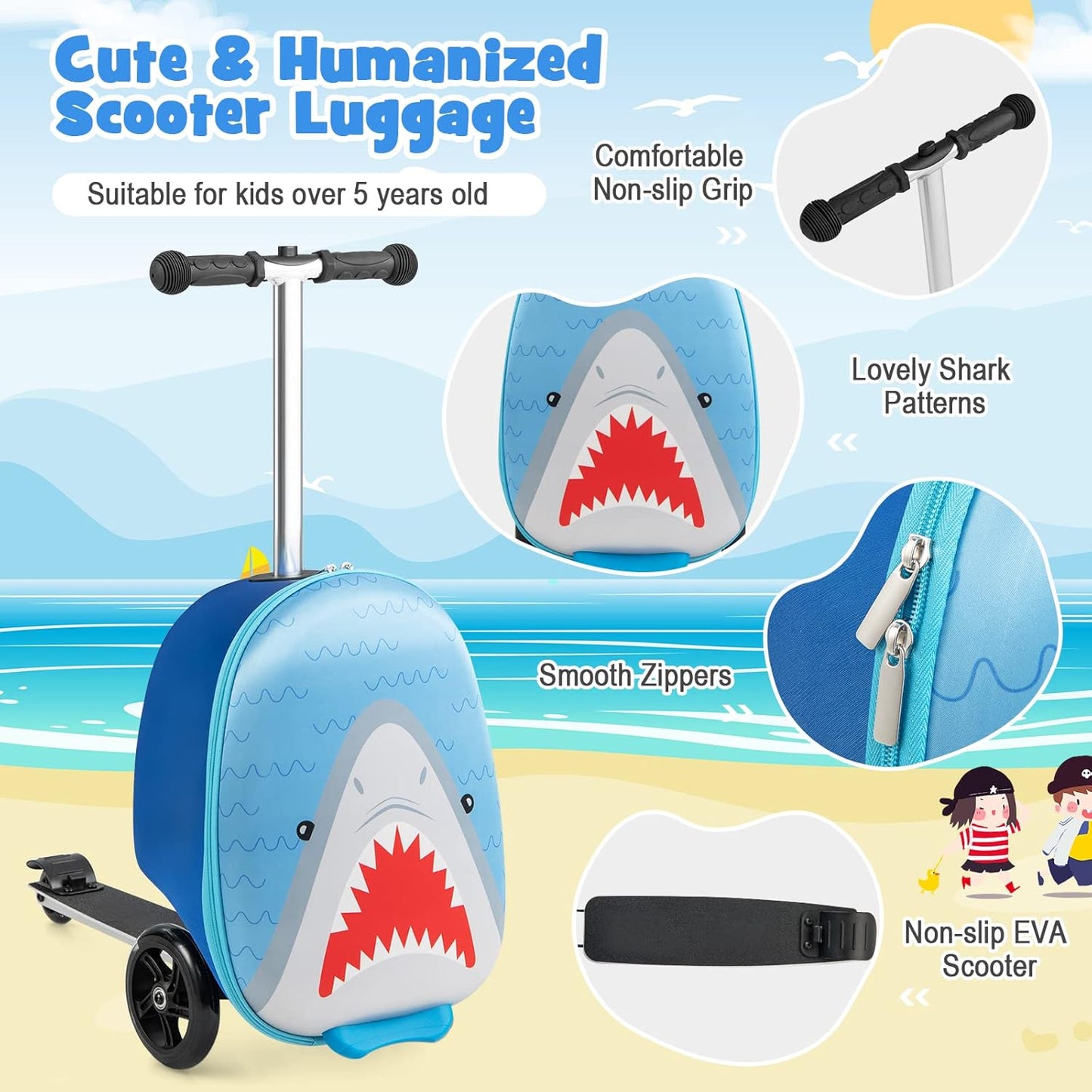 2-in-1 Step Kinderkoffer met LED Wielen