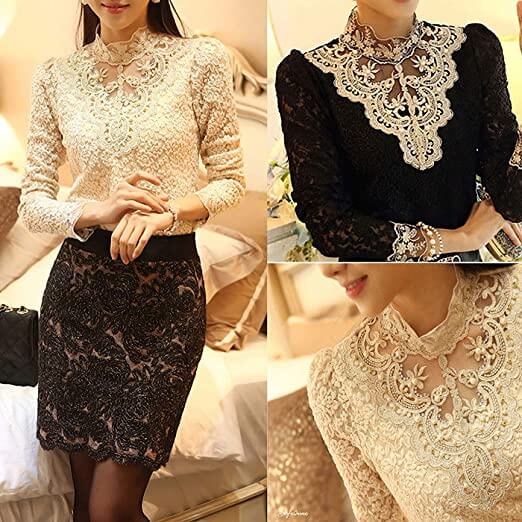 Damesblouse met Herfst Borduursels – Elisabeth