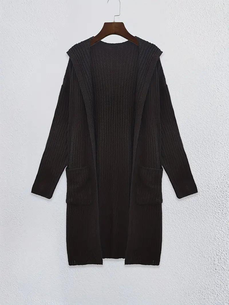 Lange gebreide dames cardigan voor herfst & winter – Elara