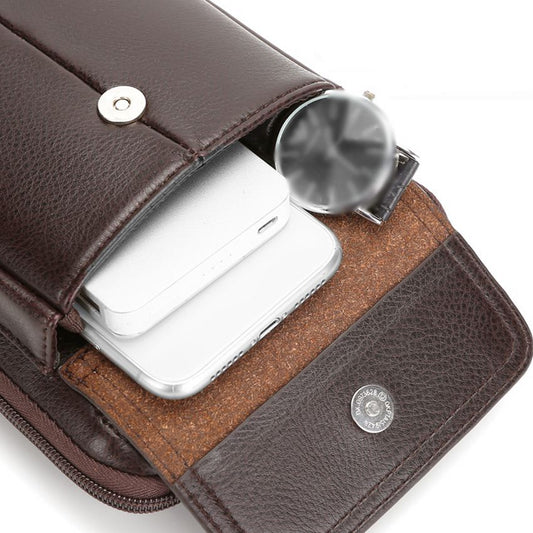 Compact PU Leren Schoudertas voor Heren met Verstelbare Band