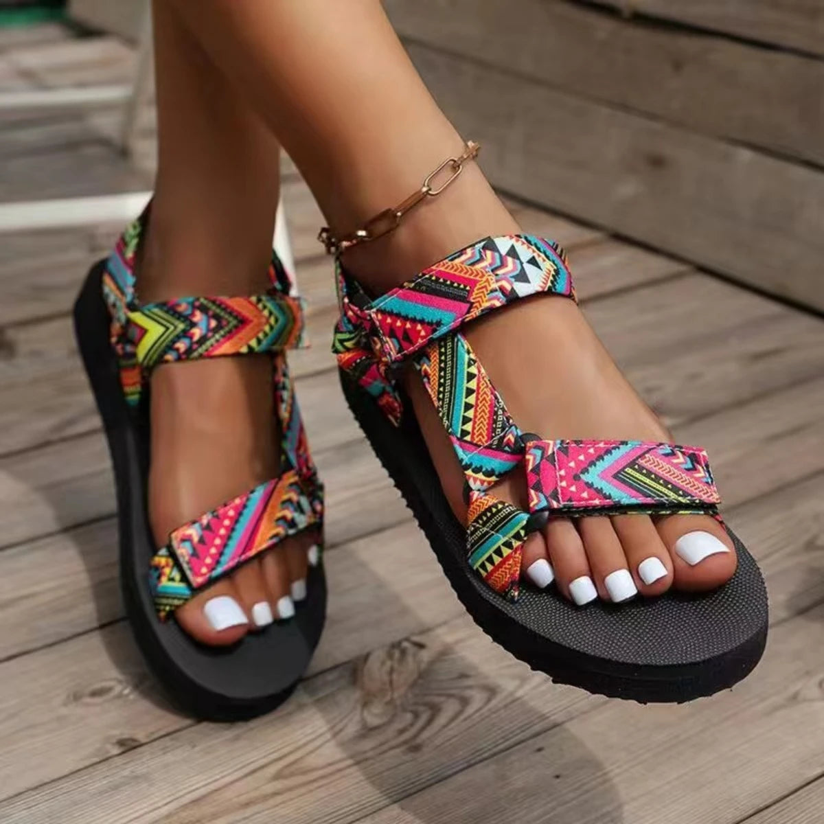 Lichte Dames Zomer Sandalen met Kleurenspel – Amélie