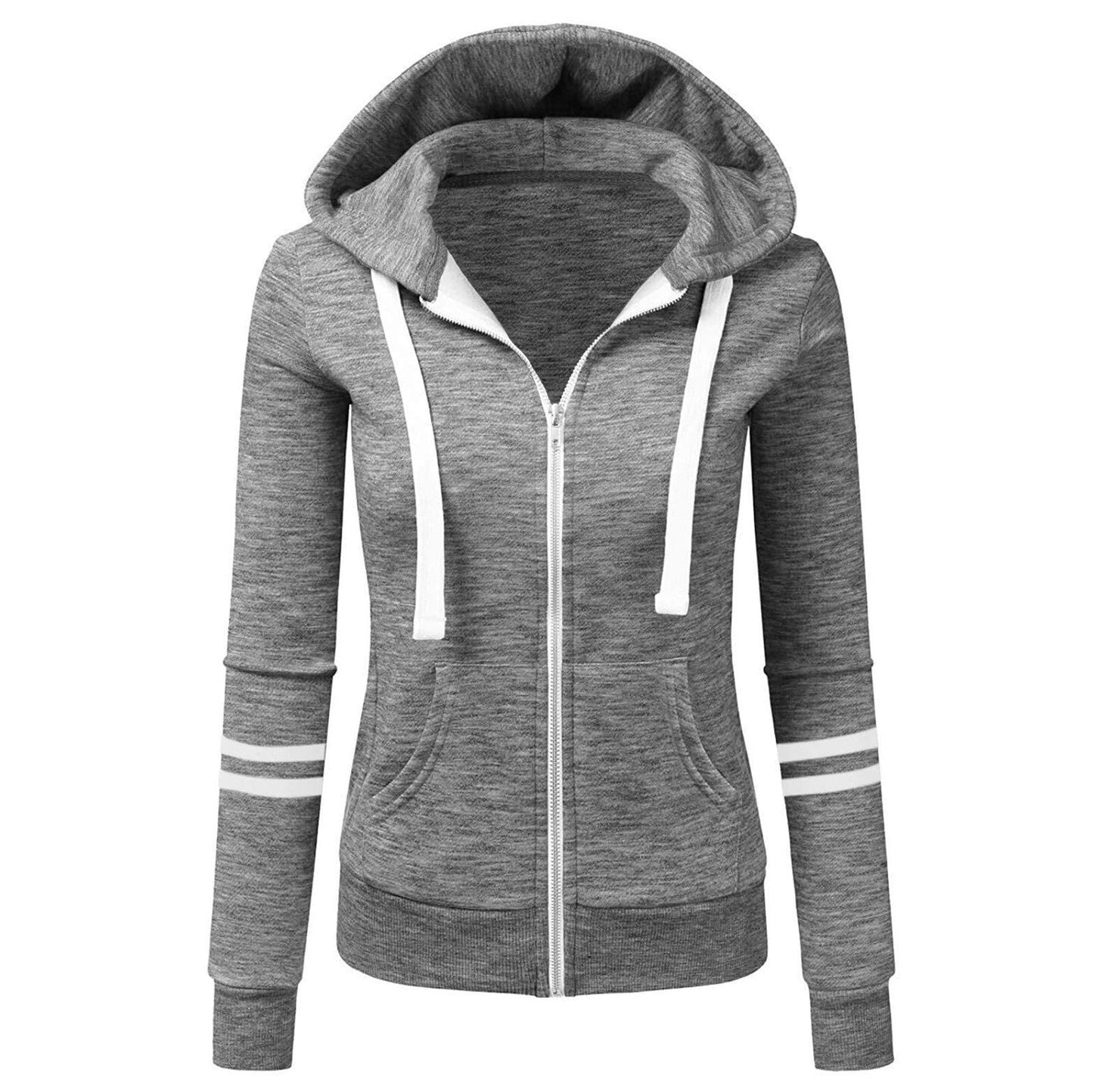 Dames Hoodie met Capuchon en Rits van Wol – Beatrice