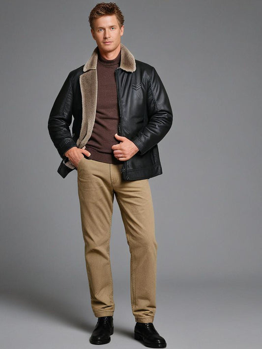 Leren Herenjack met Thermovoering - Dario