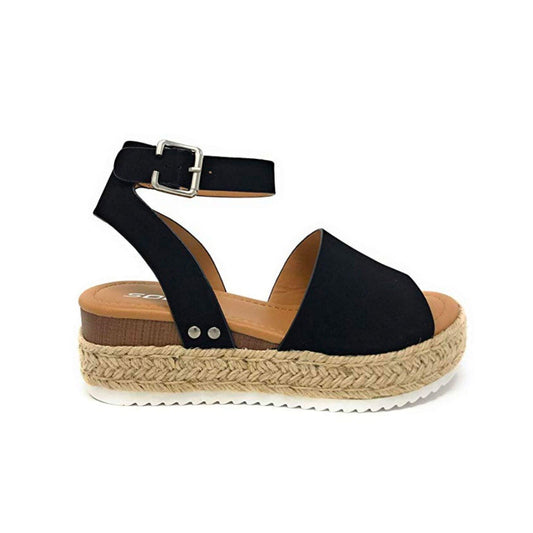 Dames Plateau Espadrille Sandalen met sleehak & bandjes – Livia