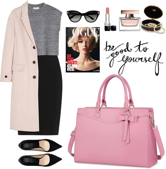 Waterdichte PU Leren Laptoptas met Multi-Pocket Ontwerp voor Dames