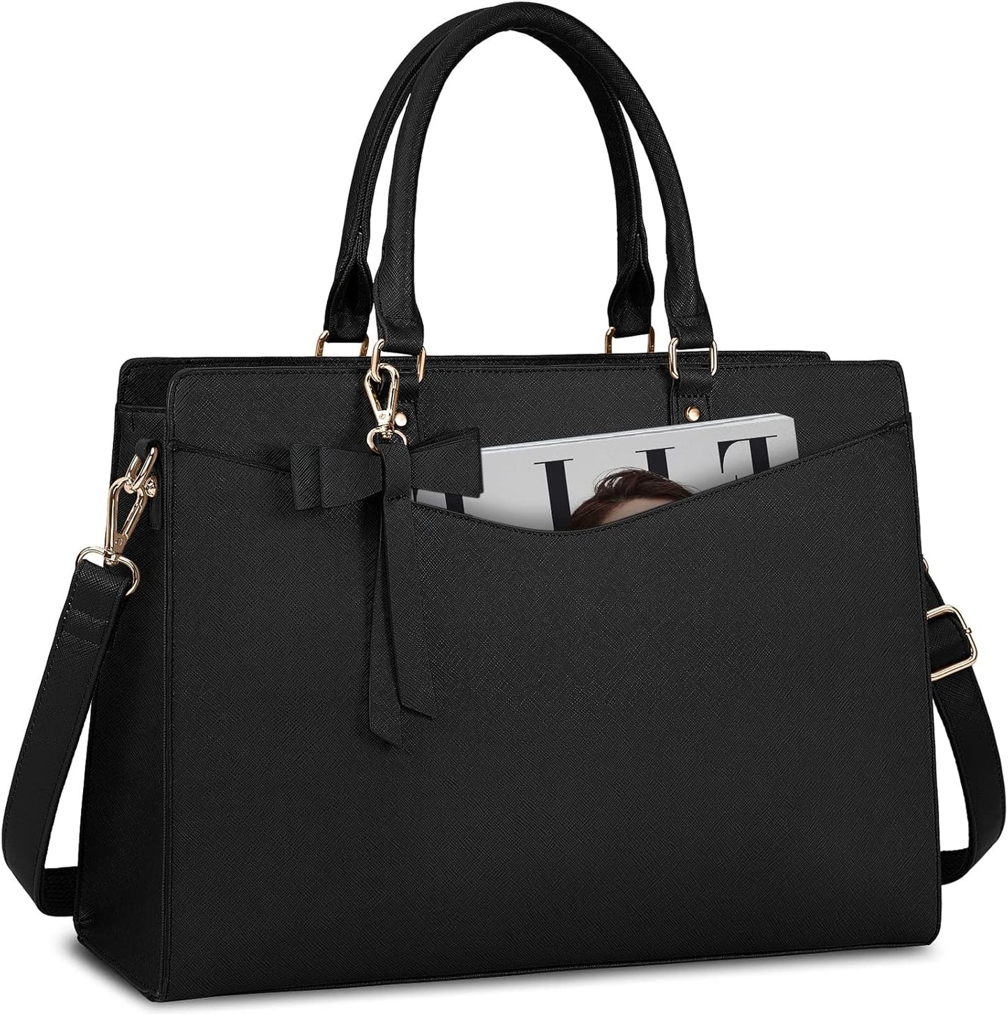 Waterdichte PU Leren Laptoptas met Multi-Pocket Ontwerp voor Dames