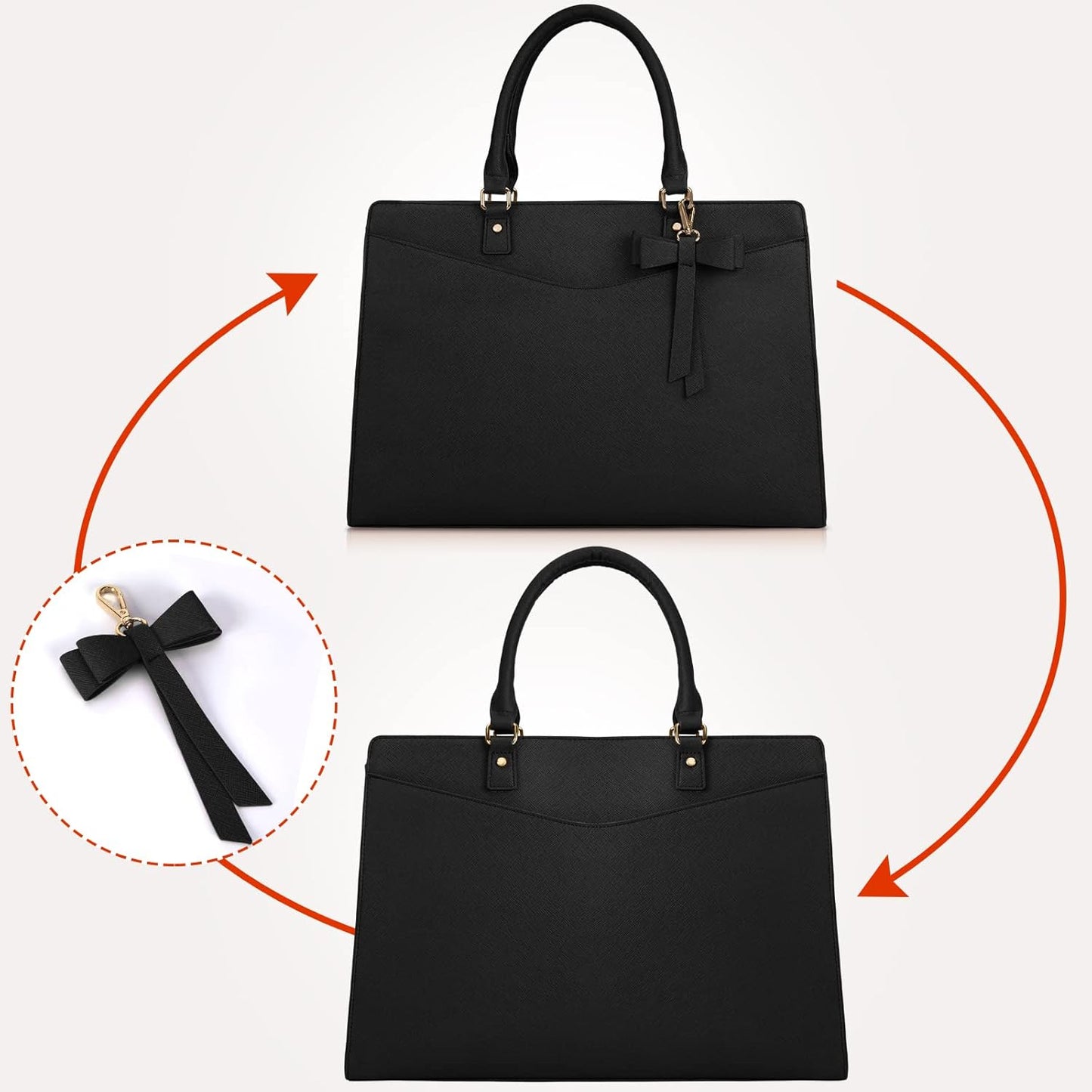 Waterdichte PU Leren Laptoptas met Multi-Pocket Ontwerp voor Dames