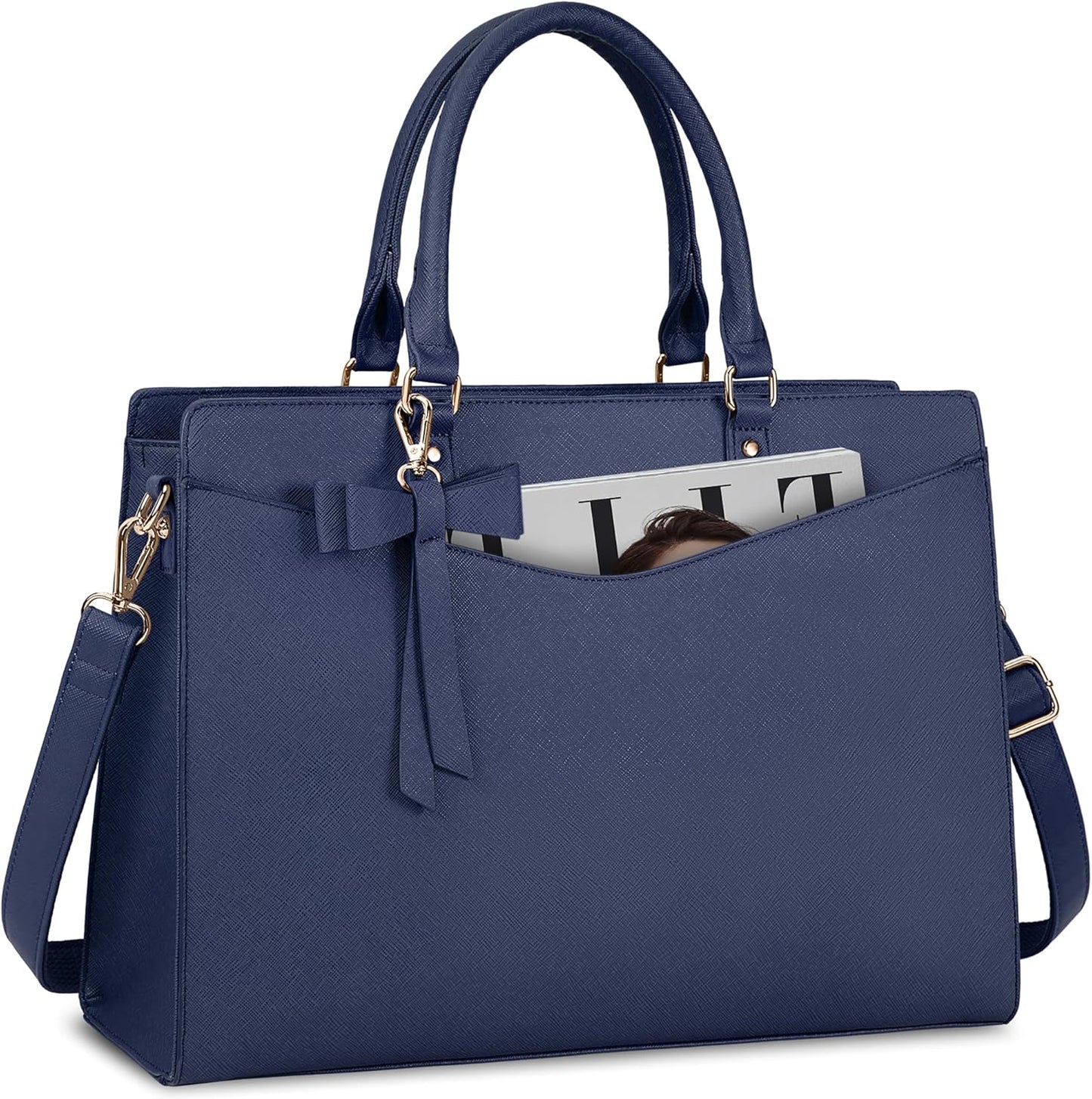 Waterdichte PU Leren Laptoptas met Multi-Pocket Ontwerp voor Dames