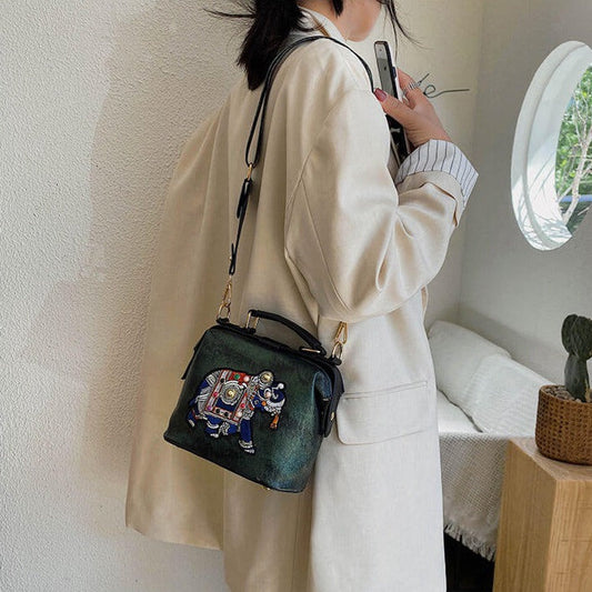 Geborduurde Mandala Schoudertas – Lichtgewicht Multi-Use Bohemian Ontwerp