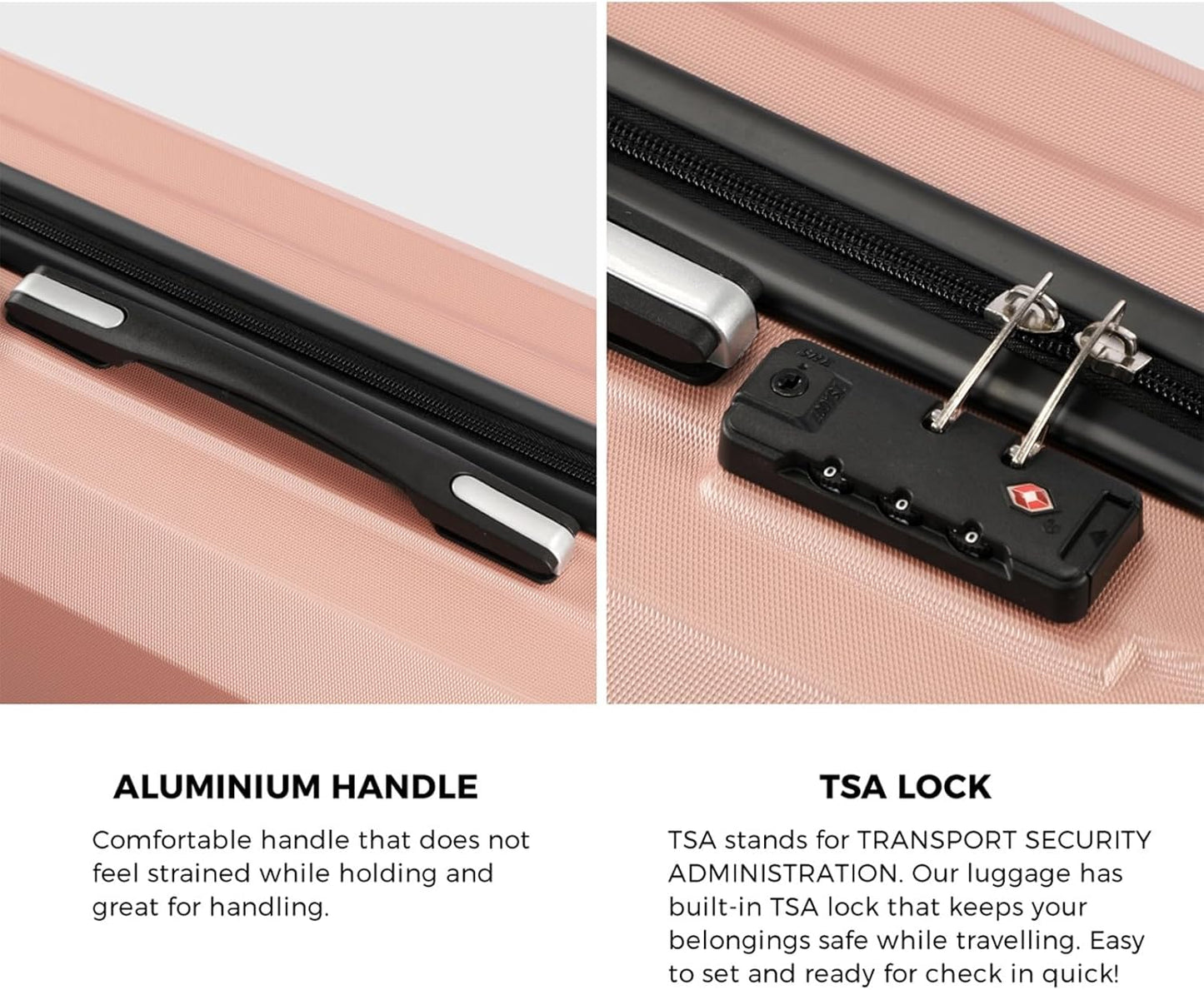 Compact 2-delige handbagageset met trolleytas en draaiwielen – JetTrek