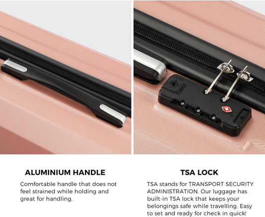 Compact 2-delige handbagageset met trolleytas en draaiwielen – JetTrek