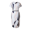Trendy Asymmetrische Dames Midi-jurk met Print en Tailleband – Elira