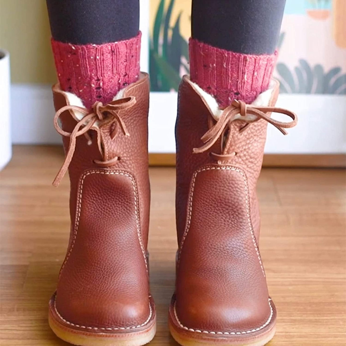 Waterdichte dames enkellaarsjes met warme voering - Natalja