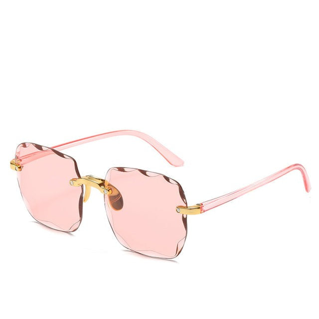 Trendy Vintage Randloze Zonnebril met UV400-Bescherming - Clea