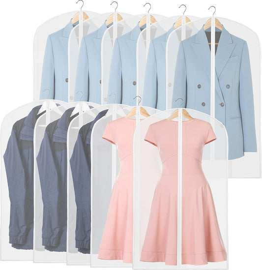 Transparante Volledige Lengte Kledinghoezen – 10-Pack Opbergtassen voor Kostuums en Jurken (1 Kopen, Krijg 1 GRATIS)