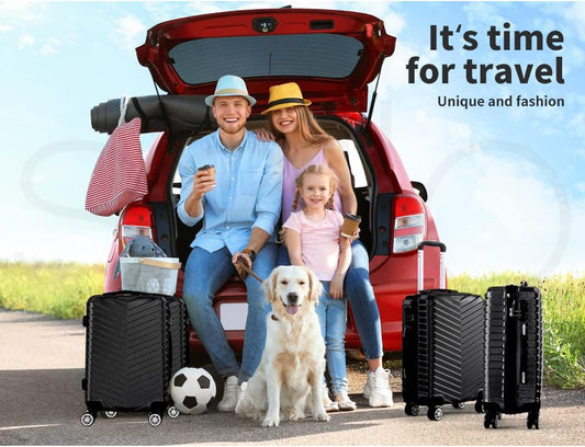 Compacte & Hard-Shell Carry-On Koffer met 360° Spinner Wielen – Zwart