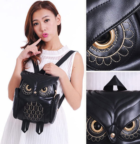 PU Leren Uilprint Rugzak voor Dames – Multifunctioneel Ontwerp