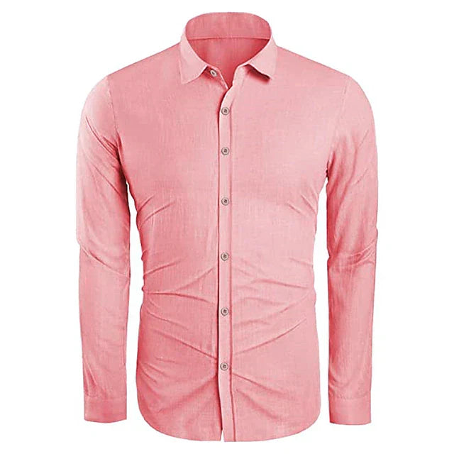 Luxe heren linnen shirt met lange mouwen - Milan