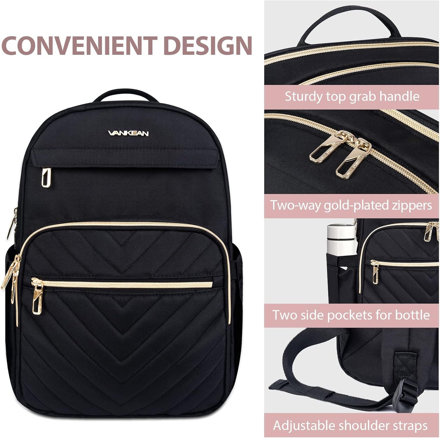 Lichtgewicht Waterdichte Laptop Rugzak met USB-Poort – 15.6" Compatibel