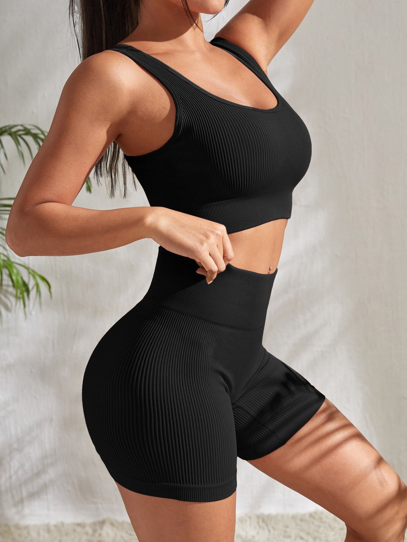 Tweedelige Dames Fitnessset met Shorts en Top - Sienna