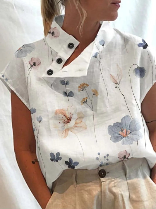 Korte Mouwen Shirt met Speelse Print - Felicia
