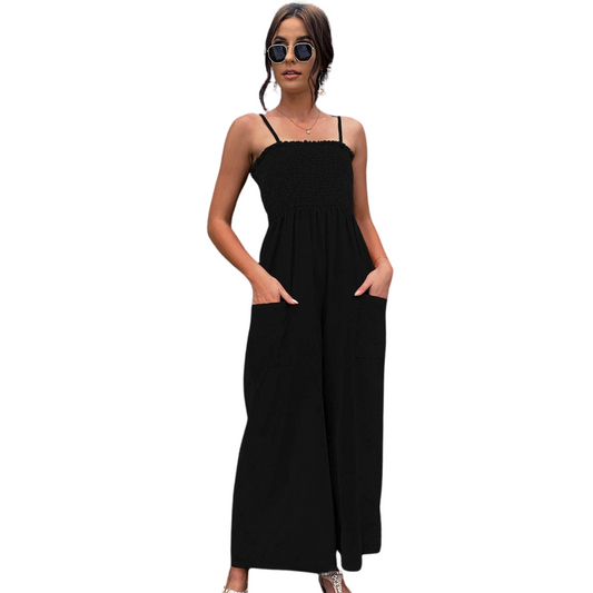 Zomerse dames jumpsuit met spaghettibandjes in vintage-stijl - RetroLuft