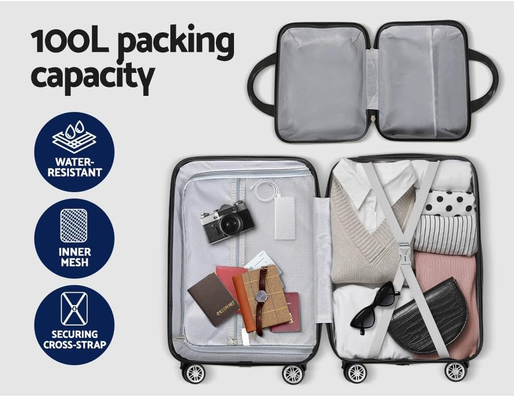Compact 2-Delige Handbagage Set met Spinner Wielen & TSA Slot – FlexLite