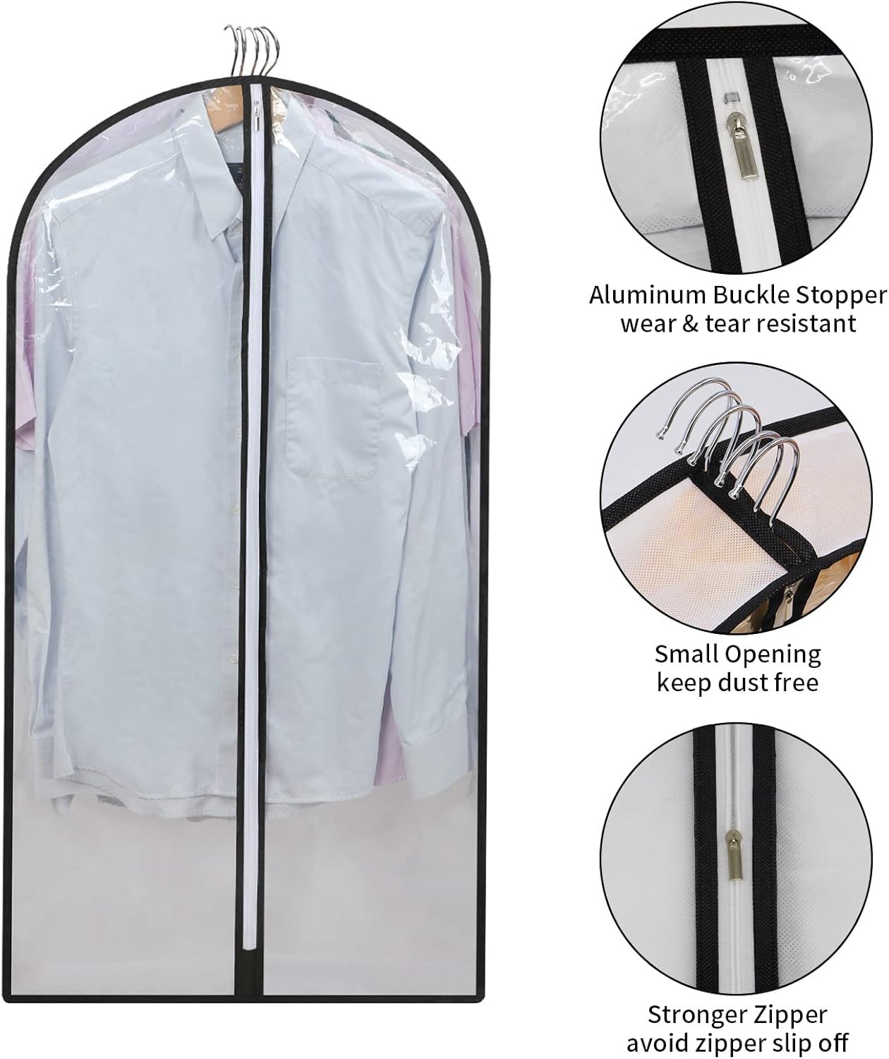 PEVA Kledinghoes Set – 12-Pack Hangende Kledinghoezen in 3 Maten (1 Kopen, Krijg 1 GRATIS)