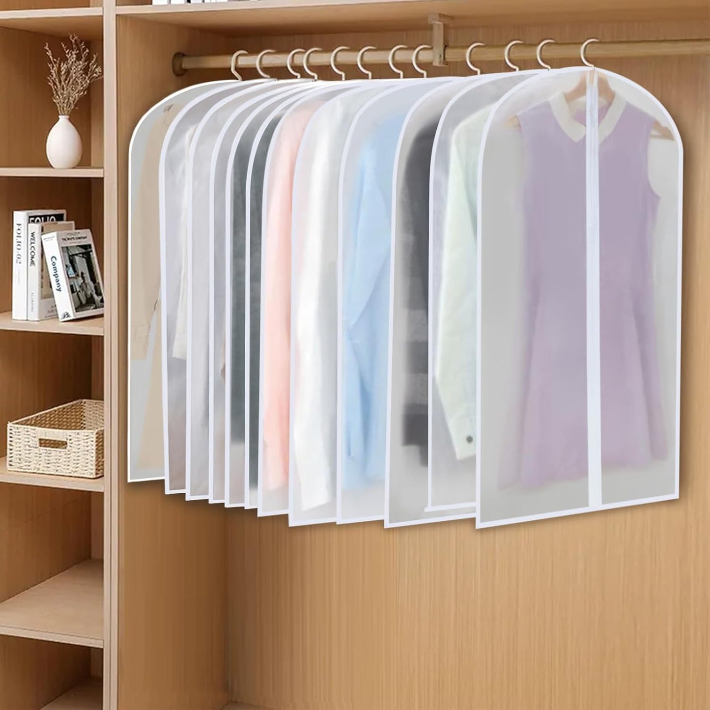 PEVA Kledinghoes Set – 12-Pack Hangende Kledinghoezen in 3 Maten (1 Kopen, Krijg 1 GRATIS)